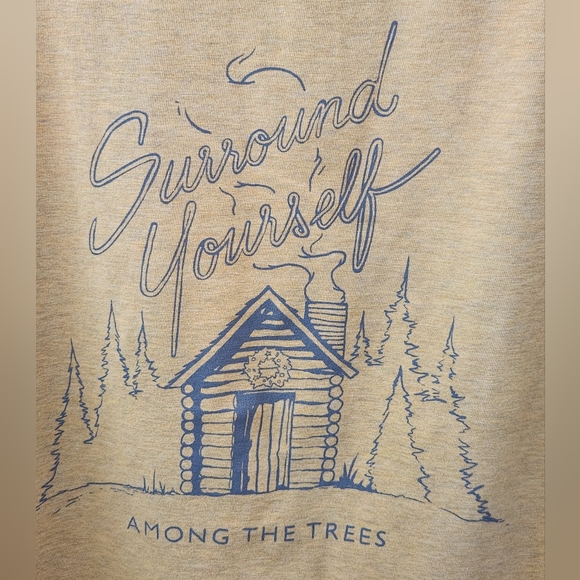 Prana Women's Tee Surround Yourslf Among The Trees Mustard Yellow Large - Picture 3 of 7